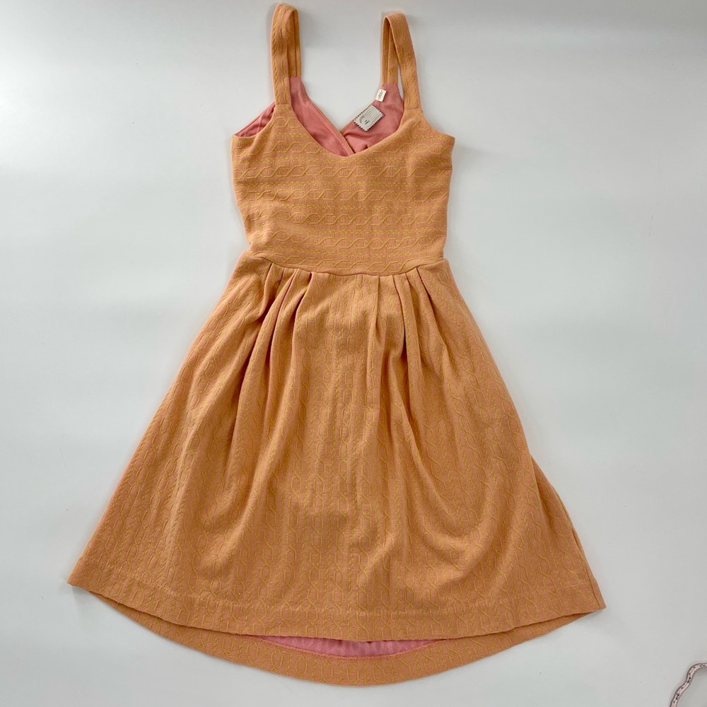 Anthropologie Post Stamp 9-h15 stcl Peek A Boo Back Orange and Pink Mini dress - Picture 11 of 12